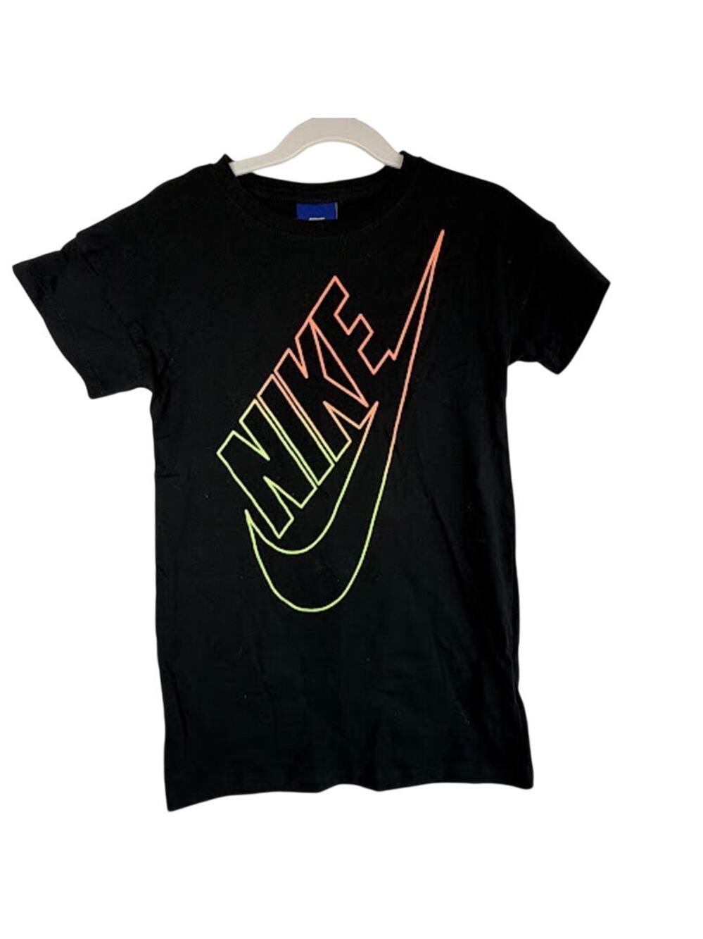 NWT Nike Girls 6 T-Shirt Dress Black Ombre Color Spectrum Futura Logo Graphic